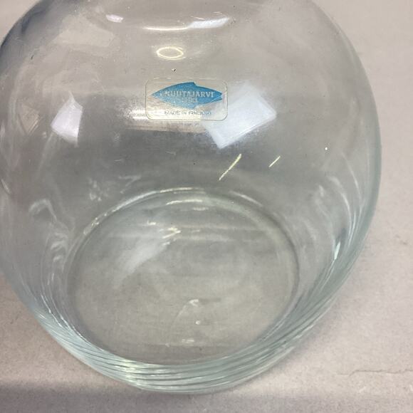 Vintage Nuutajarvi 1793 Finland Glass Scandinavian Long Neck Decanter Vase - 9”H - Picture 3 of 8